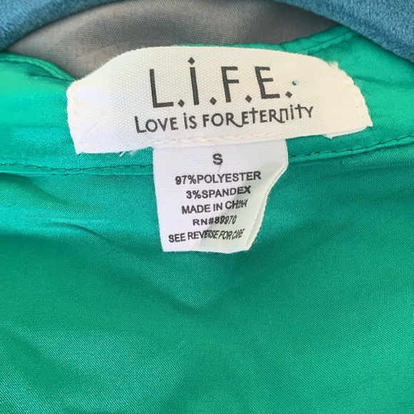 NWT L.I.F.E. Love Is For Eternity Green Dressy Blouse - Picture 3 of 11